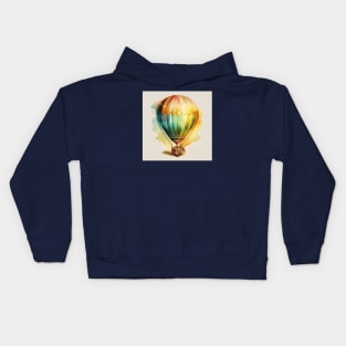 Vintage hot air baloon Kids Hoodie